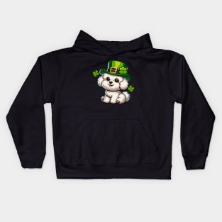 St Patricks Day Bichon Frise Kids Hoodie